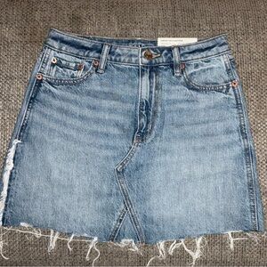 American Eagle Outfitters Light Blue Distressed Mini Skirt